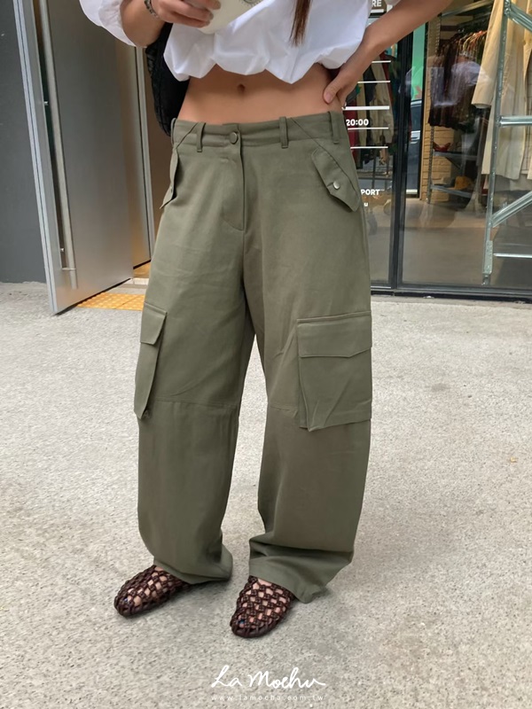 掀蓋口袋薄款工作褲